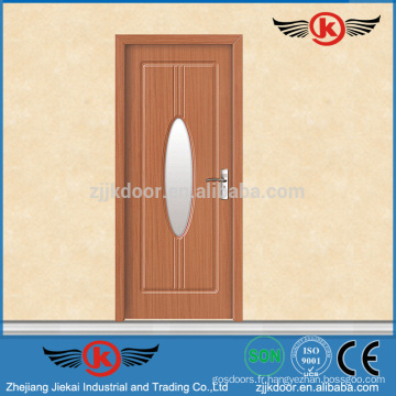 JK-P9084 Verre trempé PVC Porte simple en bois